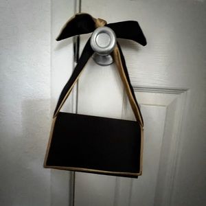 Black & Gold Satin Sasha Bag